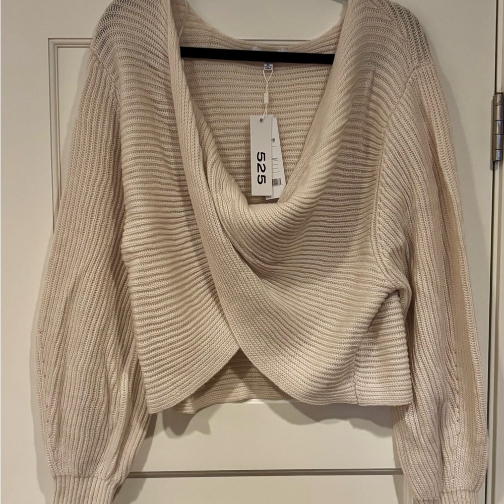 525 America Women's Cowl Neck Sweater in Cream